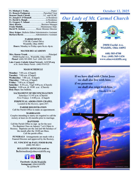 October 12, 2025 - Bulletin