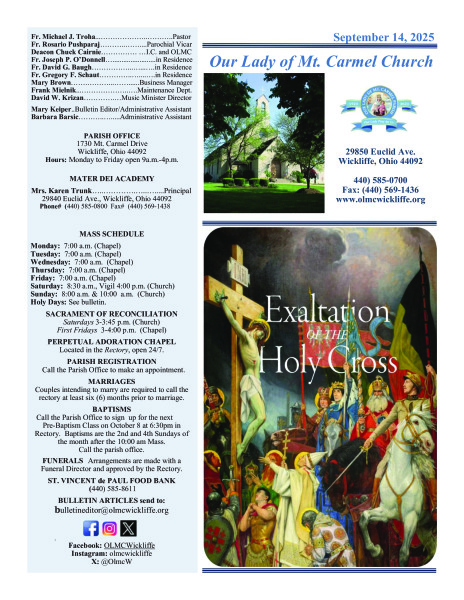 September 14, 2025 - Bulletin