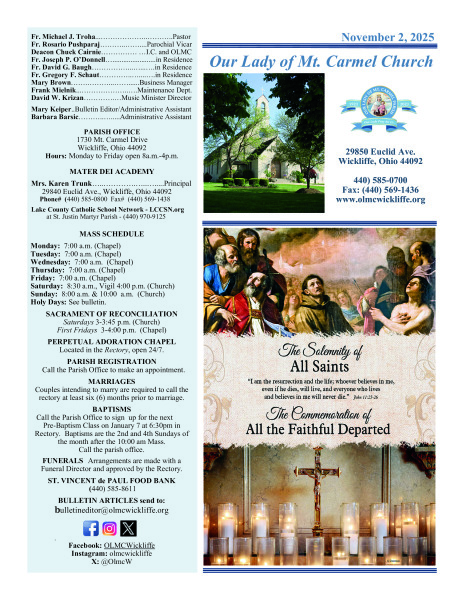 November 2, 2025 Bulletin