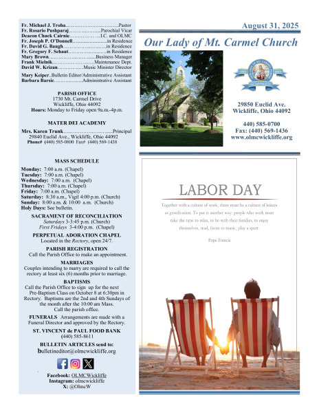 August 31, 2025 - Bulletin
