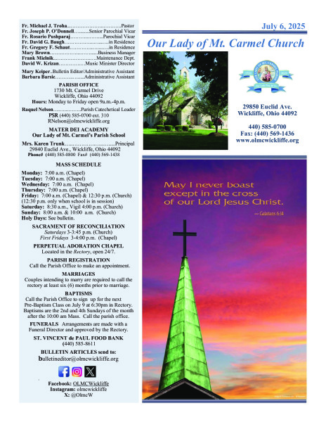 July 6, 2025 - Bulletin