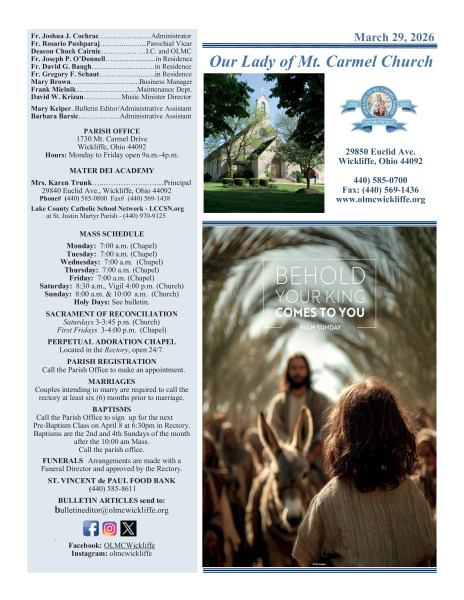 March 29, 2026 Bulletin