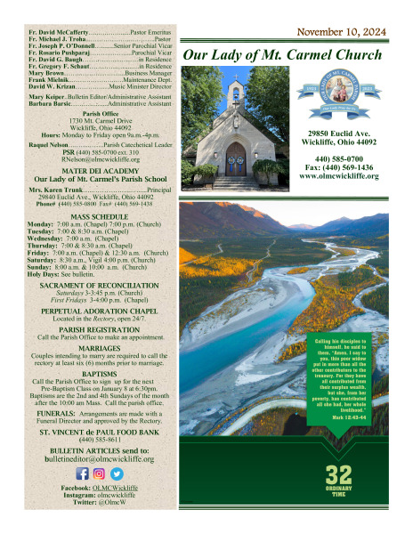 November 10, 2024 Parish Bulletin