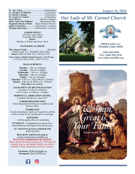 August 16 Bulletin