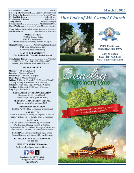 March 2, 2025 Bulletin