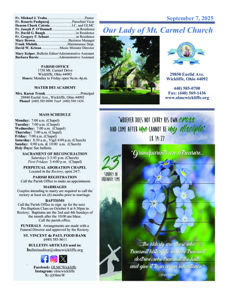September 7, 2025 - Bulletin
